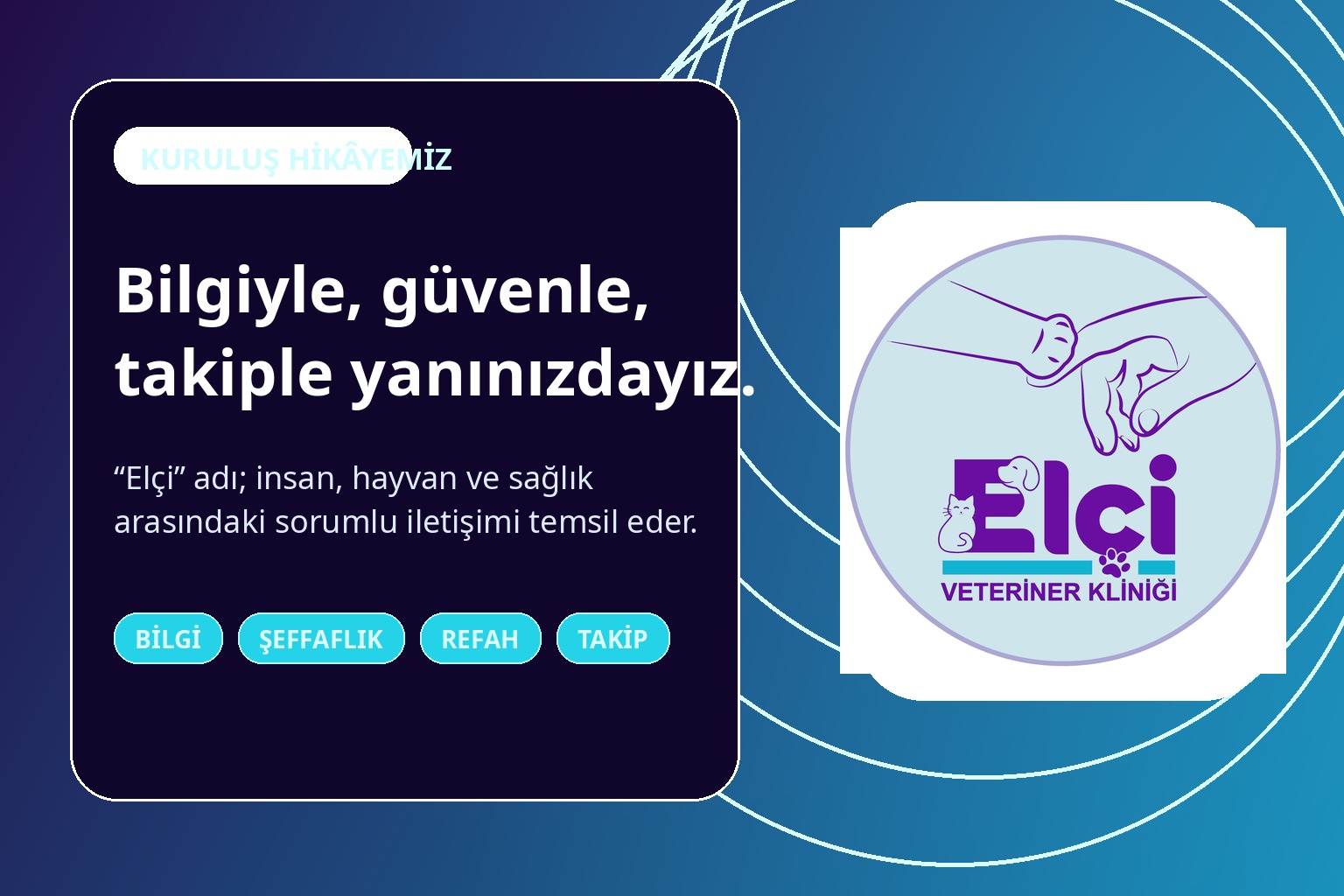 Elçi Veteriner Kliniği'nin kuruluş fikrini temsil eden konsept görsel